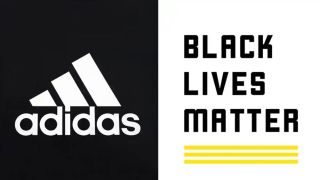 Adidas logo and Black Lives Matter logo